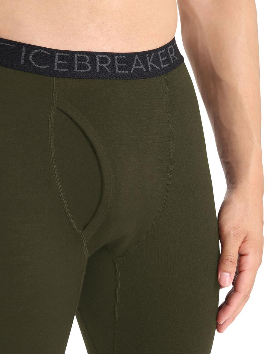 Icebreaker Merino 200 Oasis with Fly Férfi Leggings Olivazöld | HU 1131EBCX